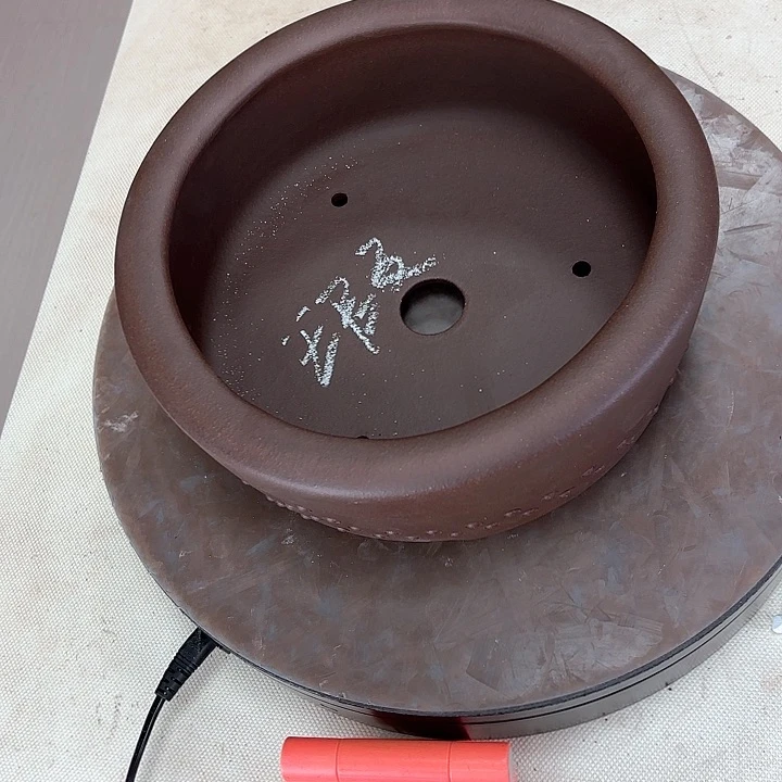 栌***外紫砂花盆鼓丁圆盆