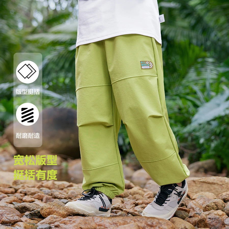 【中大童】男童工装裤春装软壳长裤子2025新款春款儿童装男孩U15860