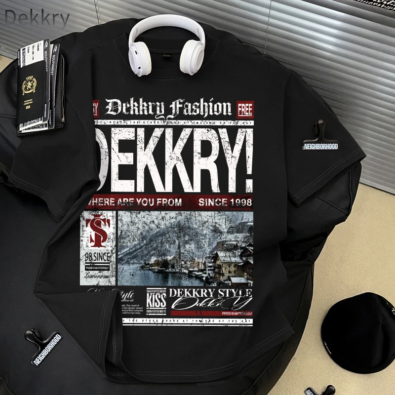 【Dekkry】短袖日常字母夏季印花T恤国潮上衣潮流欧美休闲宽松嘻哈