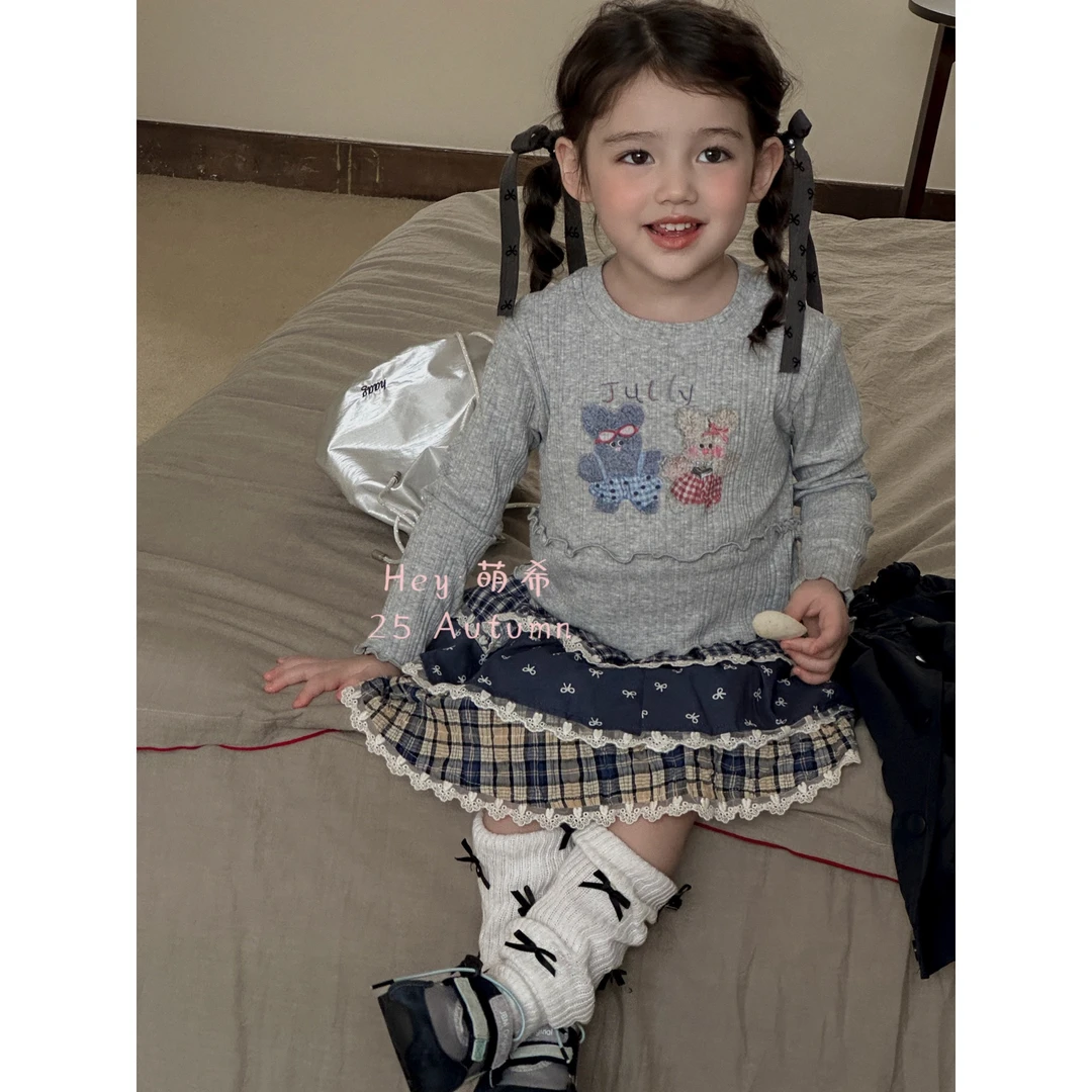 萌希·25秋~韩版卡通熊上衣M5095（汉服）灰色