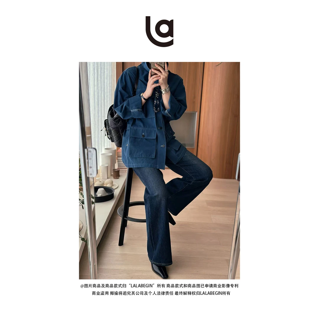 La La Begin"阿若里"成衣整染多口袋外套