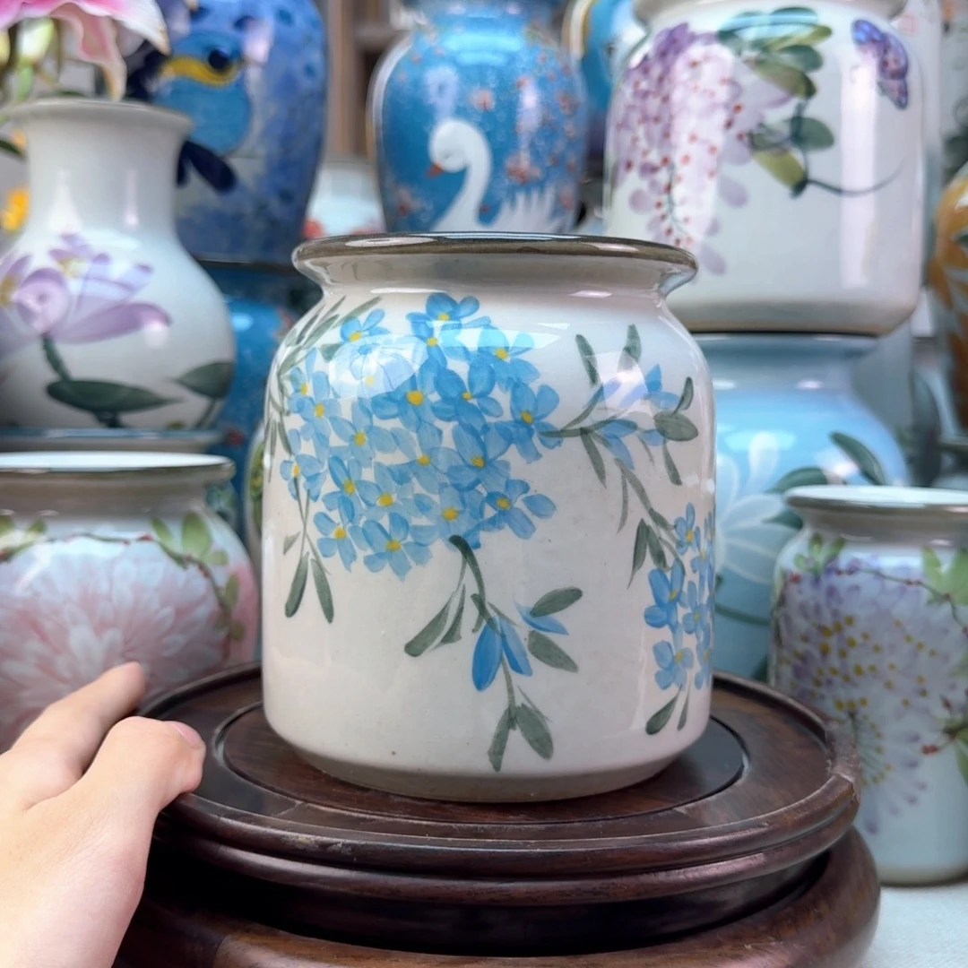 景德镇陶瓷手绘花瓶无孔