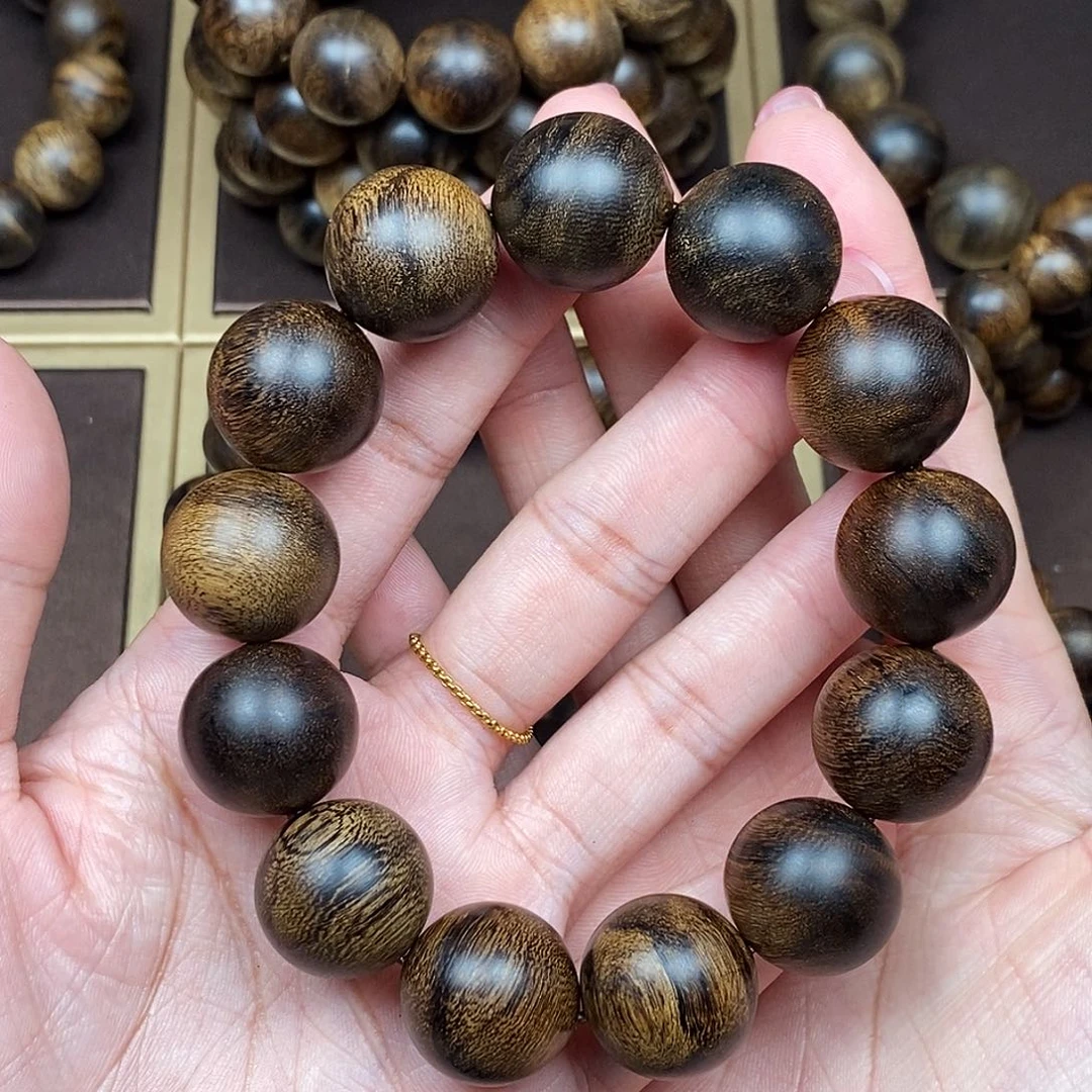 沉香手串越南芽庄白棋楠虎皮缨子瘤疤沉水