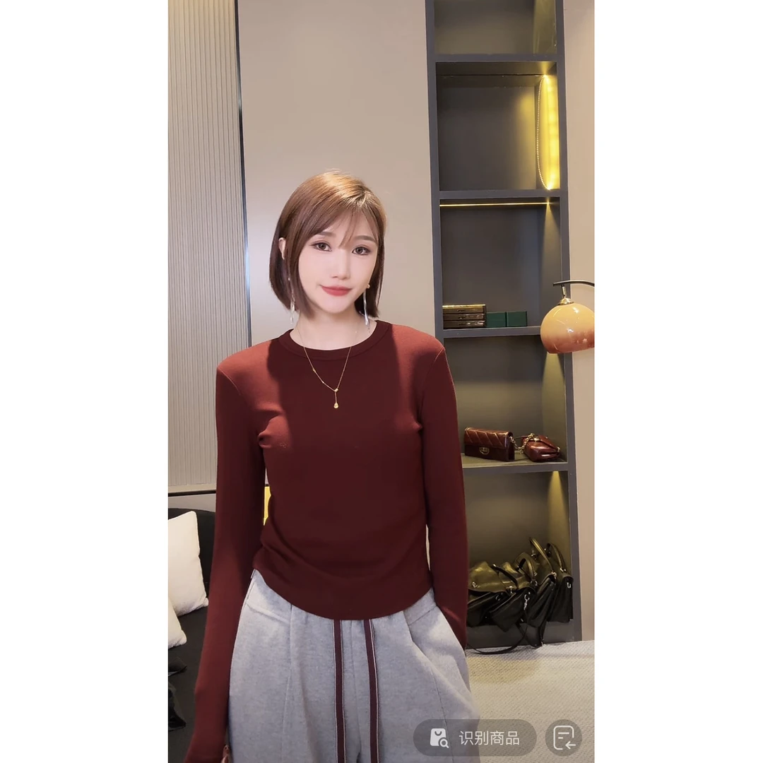 秋冬季圆领长袖打底 8188