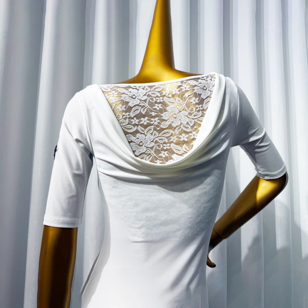 Mei舞服M90052悬垂领连体上衣时尚夏季拉丁舞修身显瘦半袖