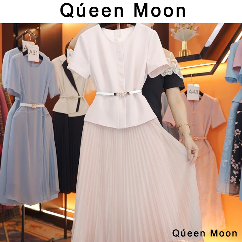 编码A15【QúeenMoon】经典轻奢百搭气质连衣裙拼接长裙 (定制女装)