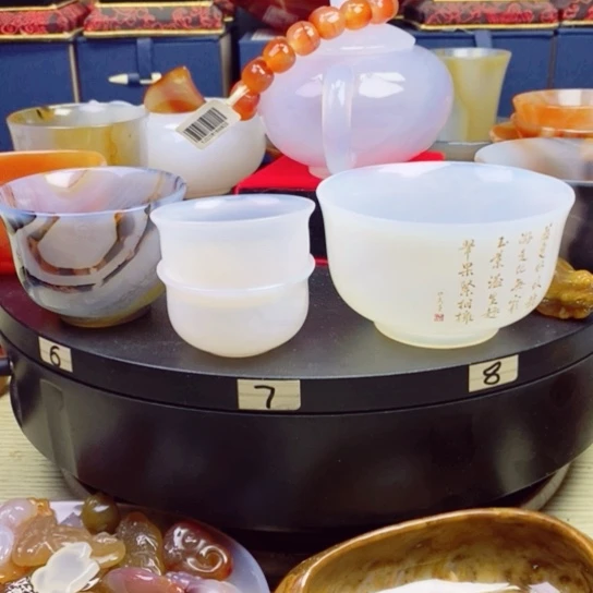 未镶嵌茶具玛瑙/玉髓心****子