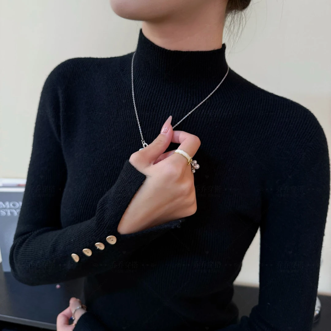 2025新款秋冬毛衣羊毛打底衫内搭女款时尚洋气高档女装针织衫上衣