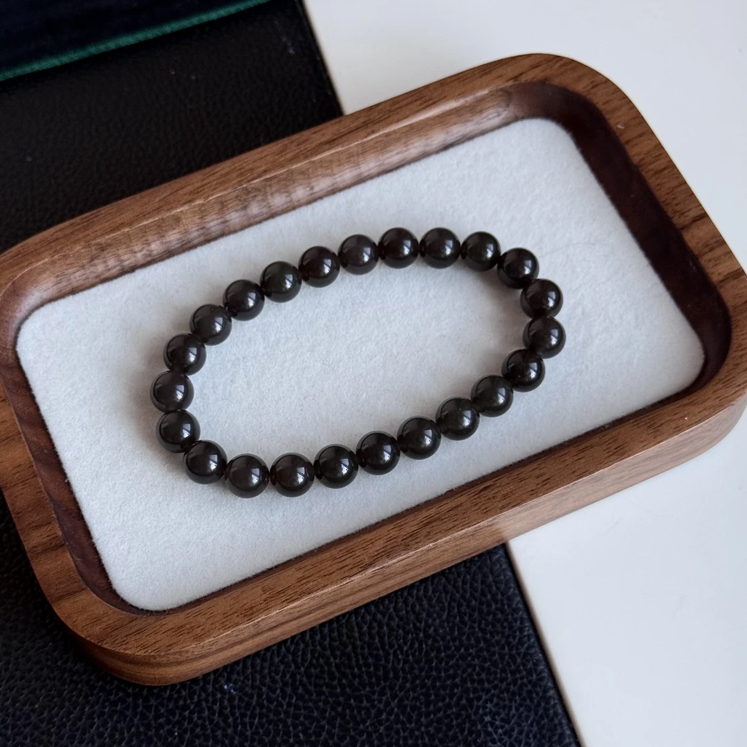 天然和田玉烟青玉手串8mm/10mm手围15-18cm（有纹）