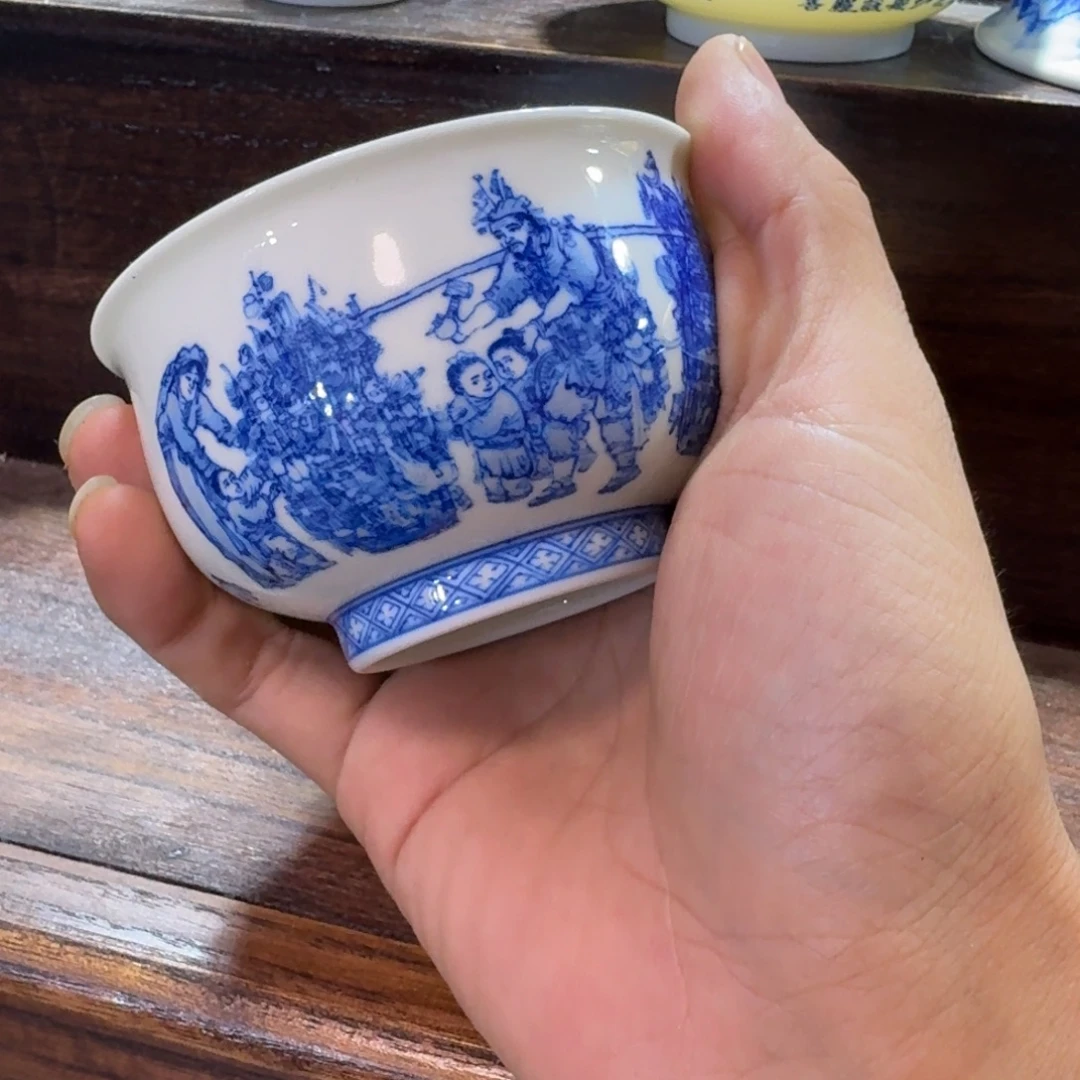 鹰***熊瓷片当代景德镇陶瓷手绘茶具