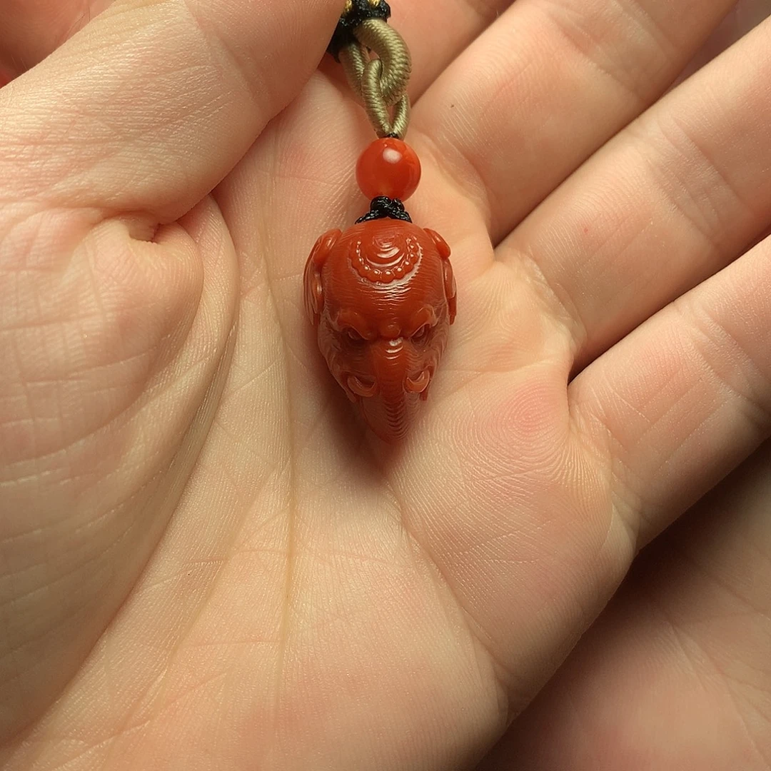 未镶嵌1南红玛瑙象神