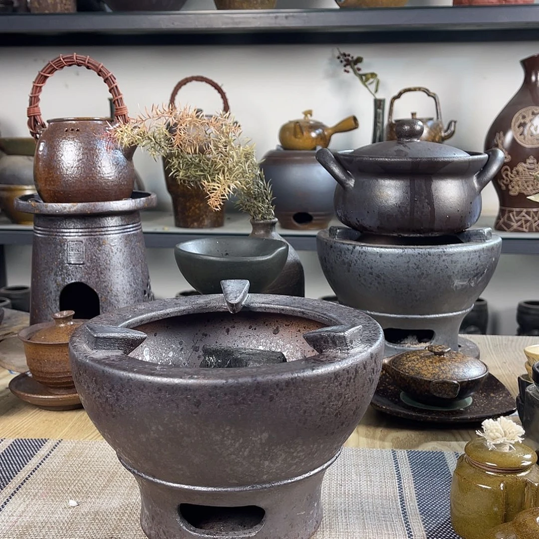 壶紫砂粗陶实用炭炉