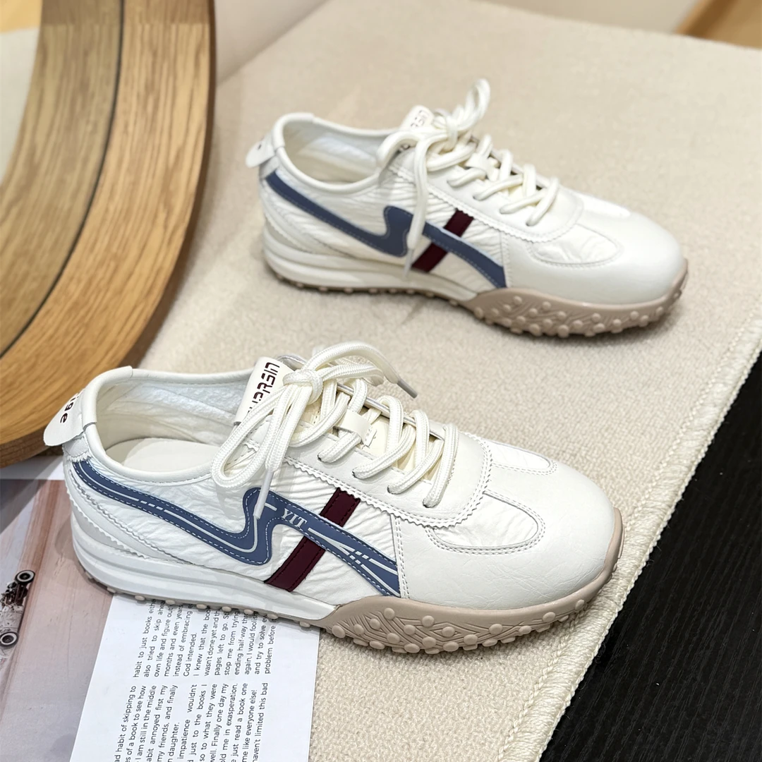 韩版时髦显瘦爆款平底德训鞋女2025新款夏网红复古港风运动阿甘鞋