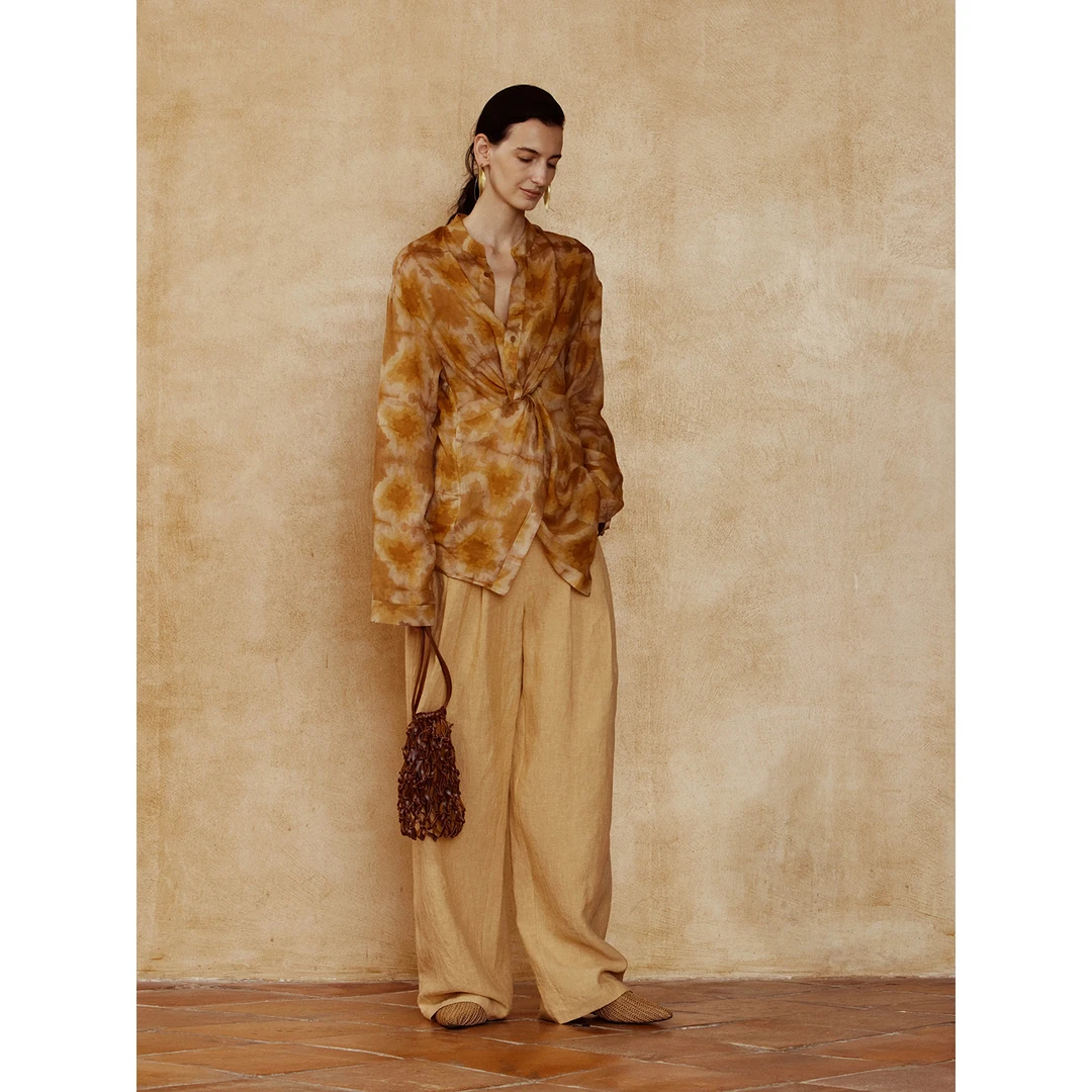 AUTI SEMINARIO 设计师品牌 25春夏 纽结印花苎麻衬衫 SOLSOL