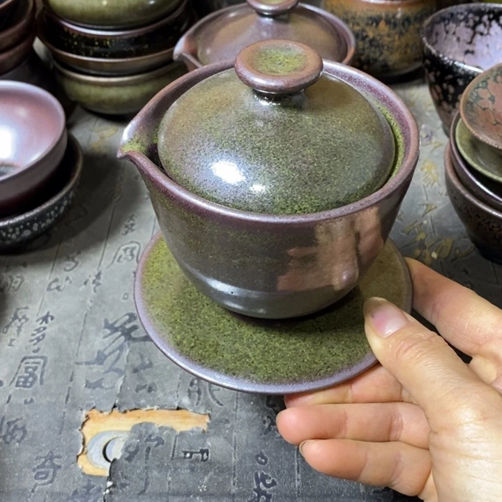 王***祥茶盏建阳建盏微瑕盖碗