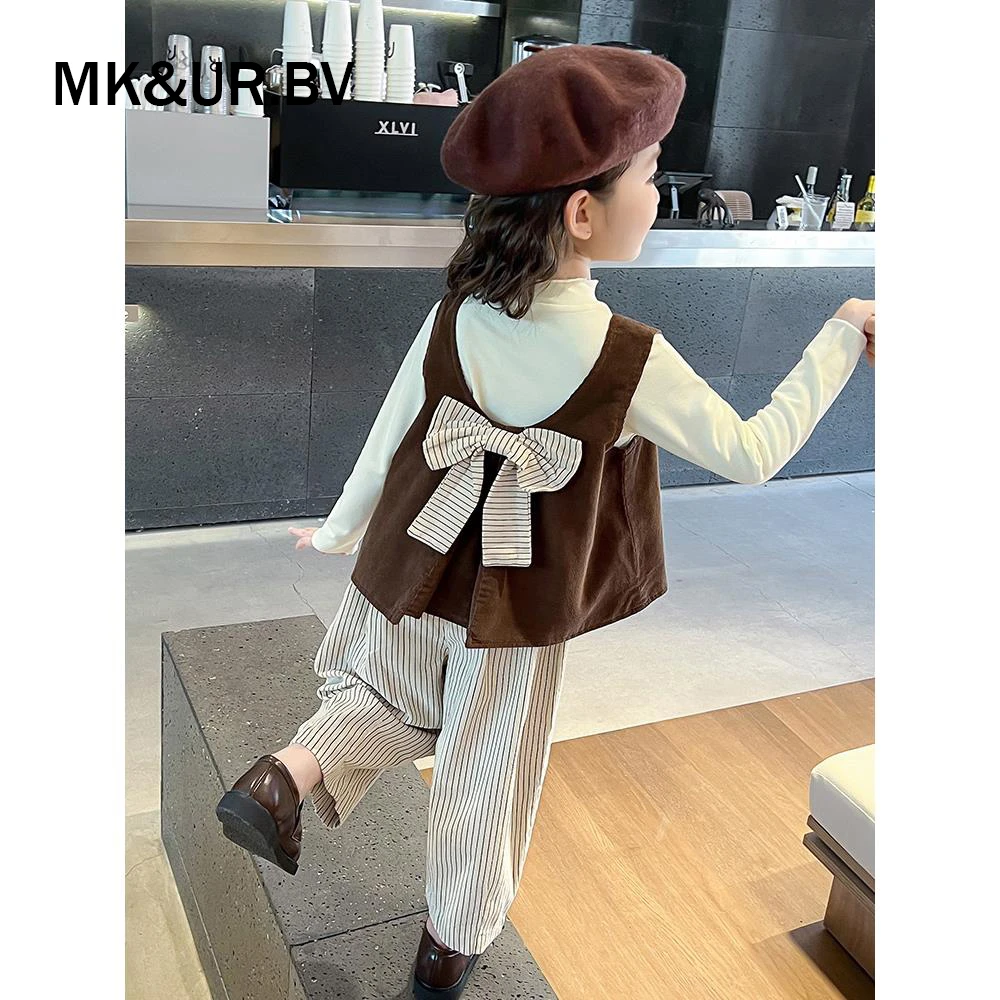 MK&UR.BV女童秋装儿童秋季套装2025新款洋气时髦女宝宝早秋三件套