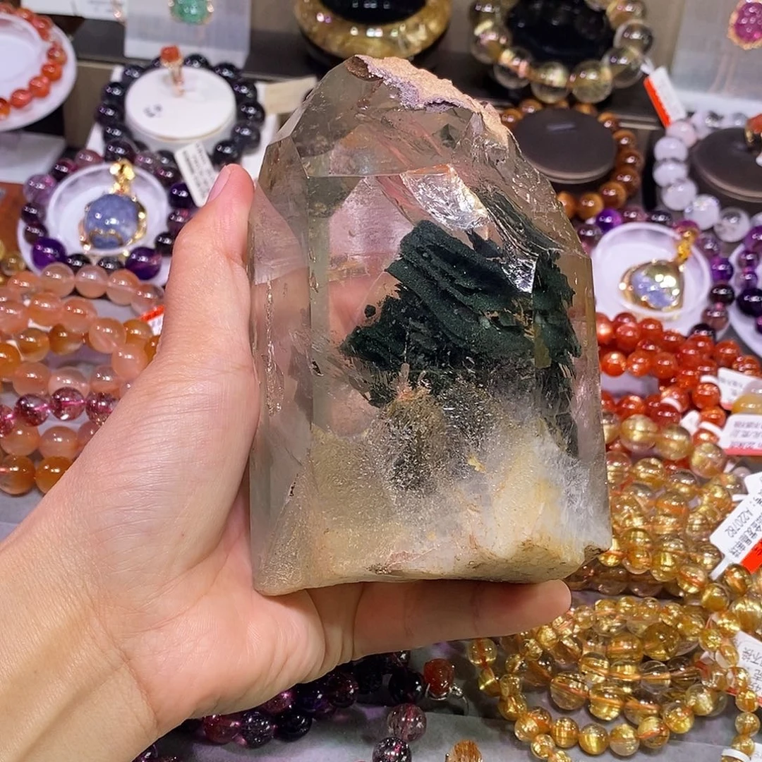 未镶嵌大型摆件（非配饰）水晶绿幽灵摆件