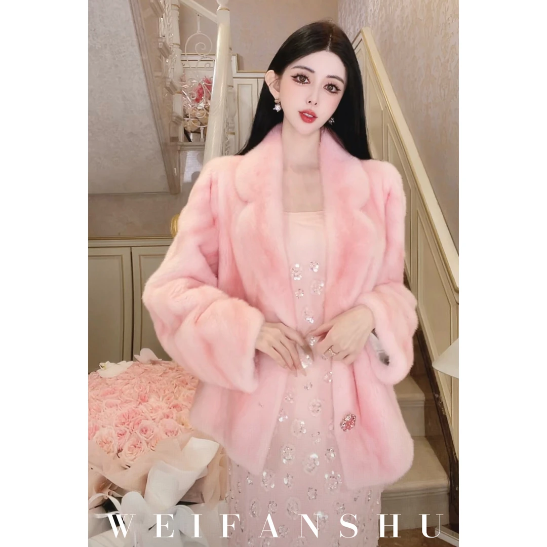 WEIFANSHU/魏凡舒【冬日赞歌】冬季新款气质名媛高贵水貂皮草外套