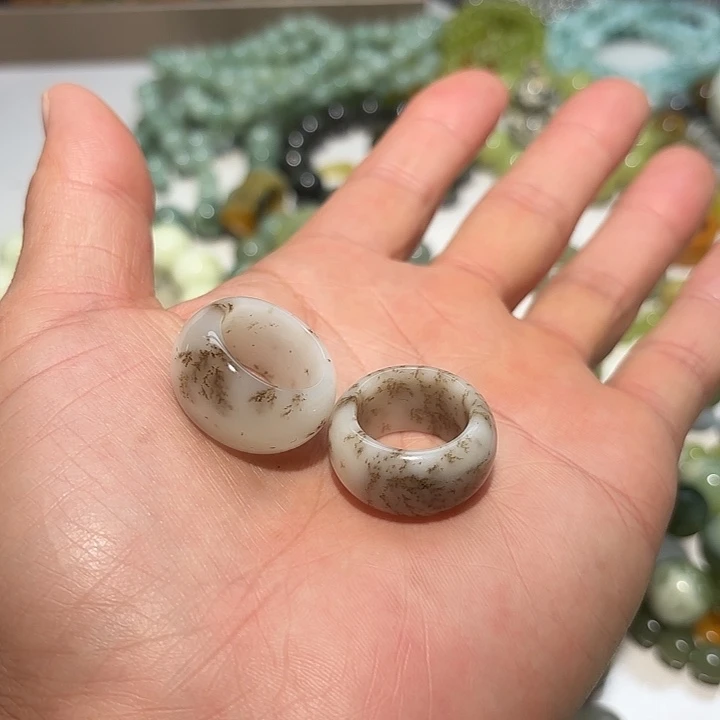 蛇纹石玉未镶嵌戒指叶*可