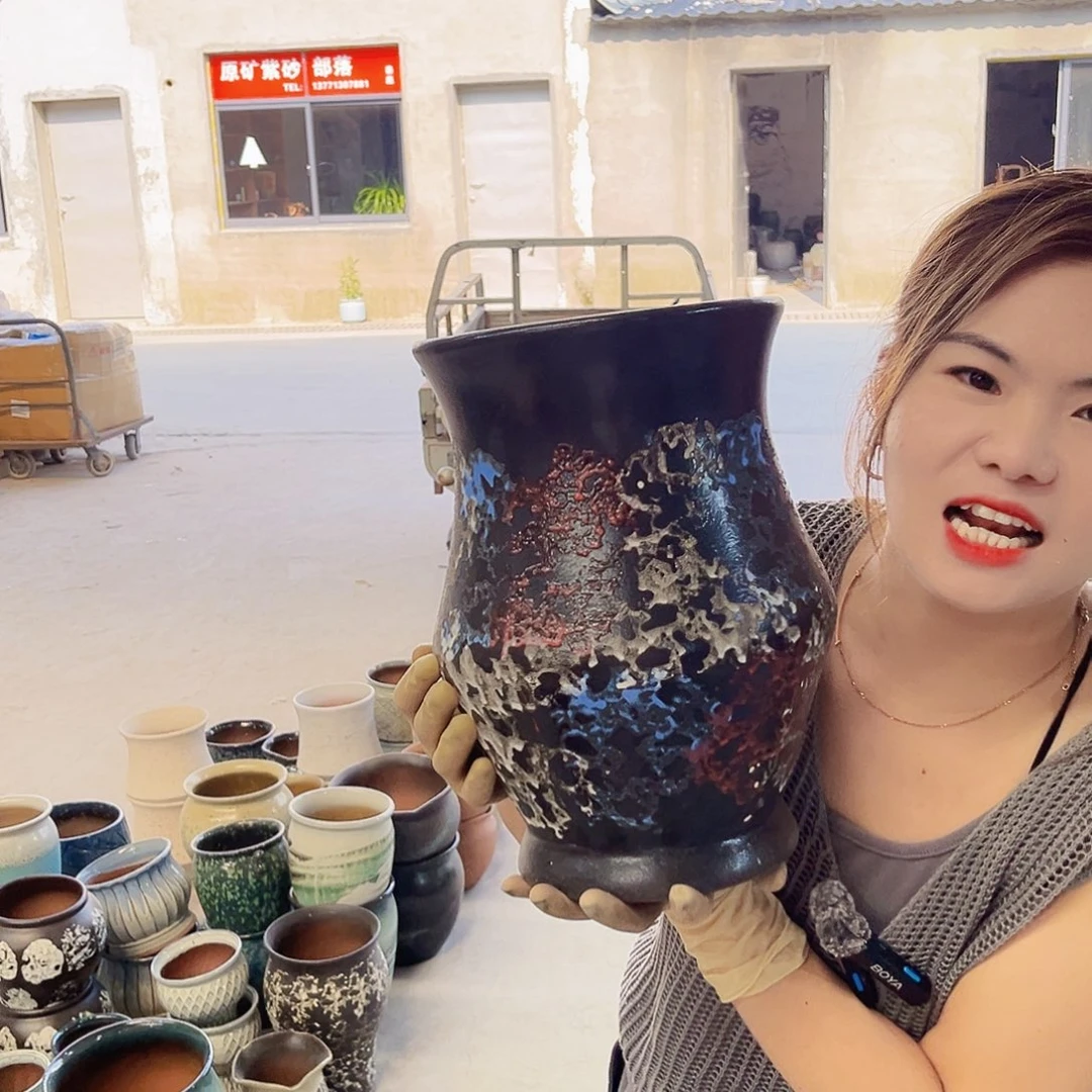 紫砂花盆正品口20高30