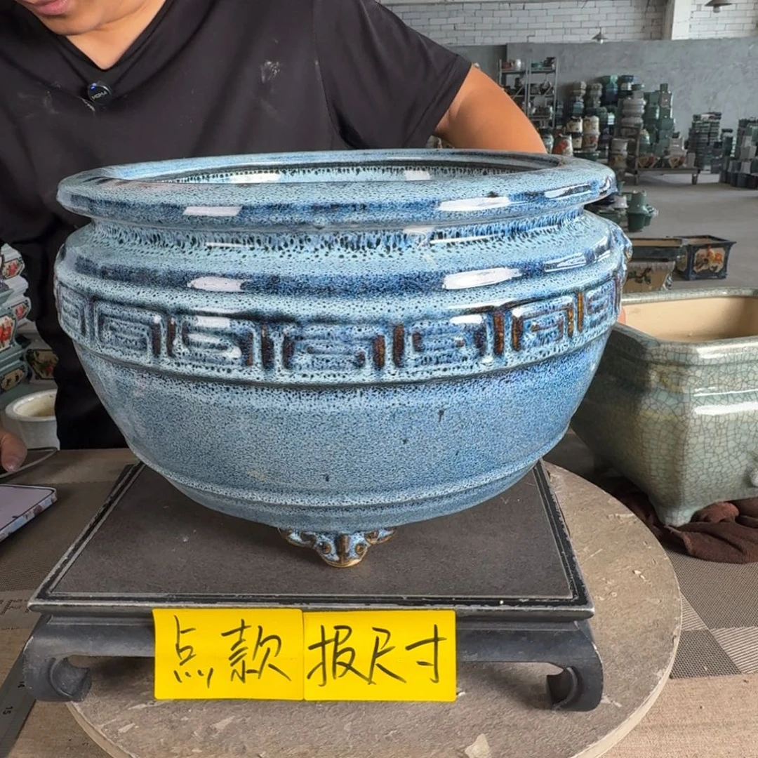 一风堂石湾花盆。微瑕，高温裂