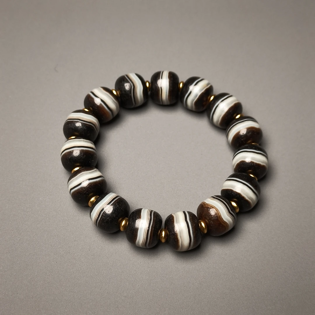 清代缠丝玛瑙手串/DZ028435/古玩/收藏/德州文物