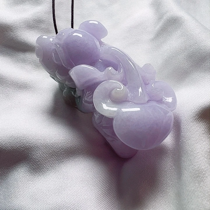 翡翠颈饰未镶嵌天然翡翠紫罗兰貔貅