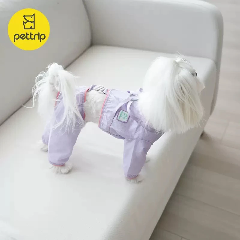狗狗夏季四脚衣防脏衣小型犬宠物外出防脏裤防尘裤马尔济斯约克夏