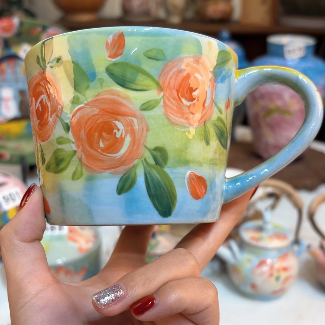 景德镇手绘高温釉下彩陶瓷茶具