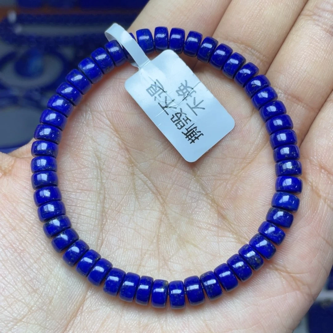 青金石未镶嵌6×3mm直切药片手串