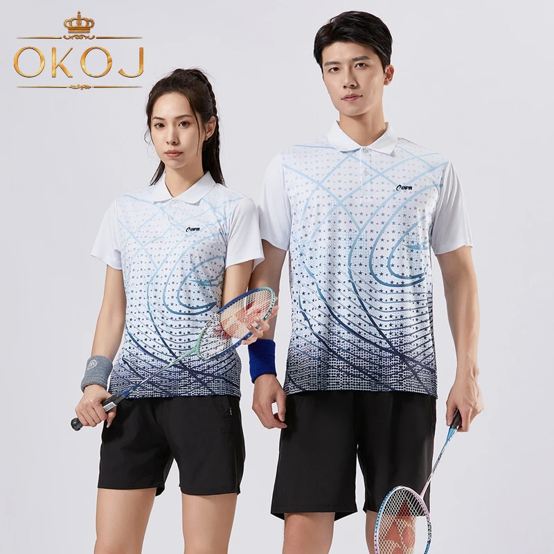 OKOJ羽毛球服男女短袖速干透气夏季薄款户外训练服休闲运动套装