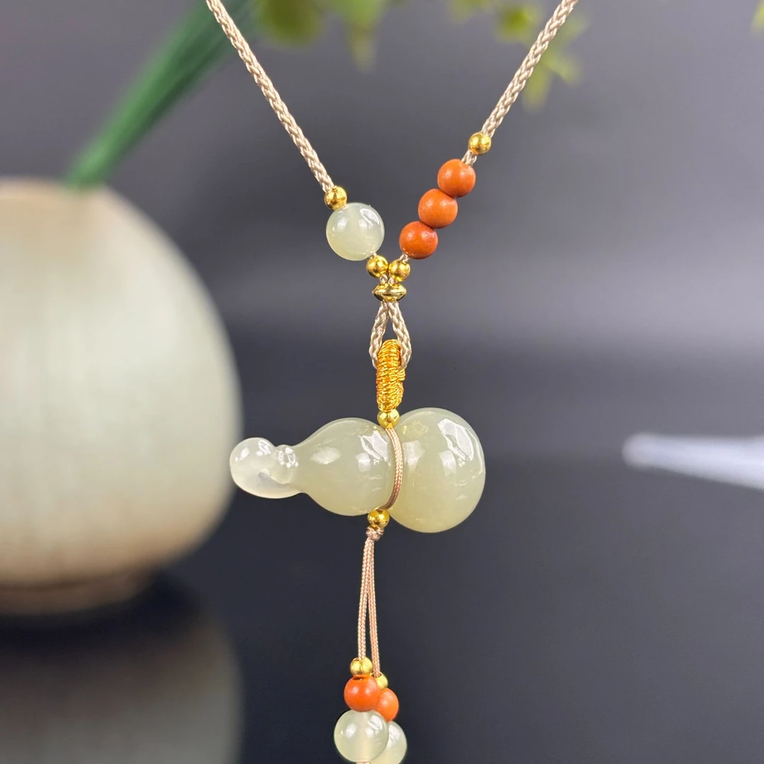 【清隐福禄】【敏】高冰+设计+和田玉葫芦吊坠*赠绳*多样性发一件