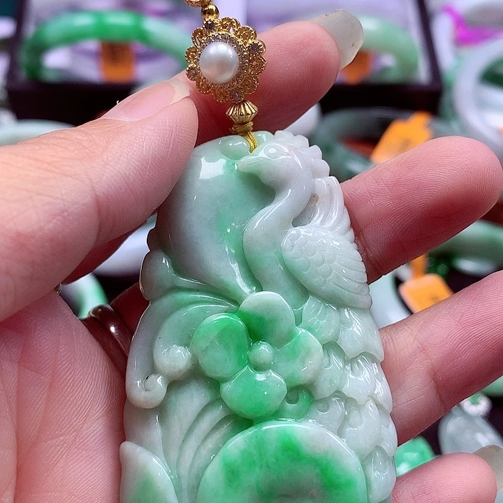 颈饰银S925镶嵌翡翠翡翠