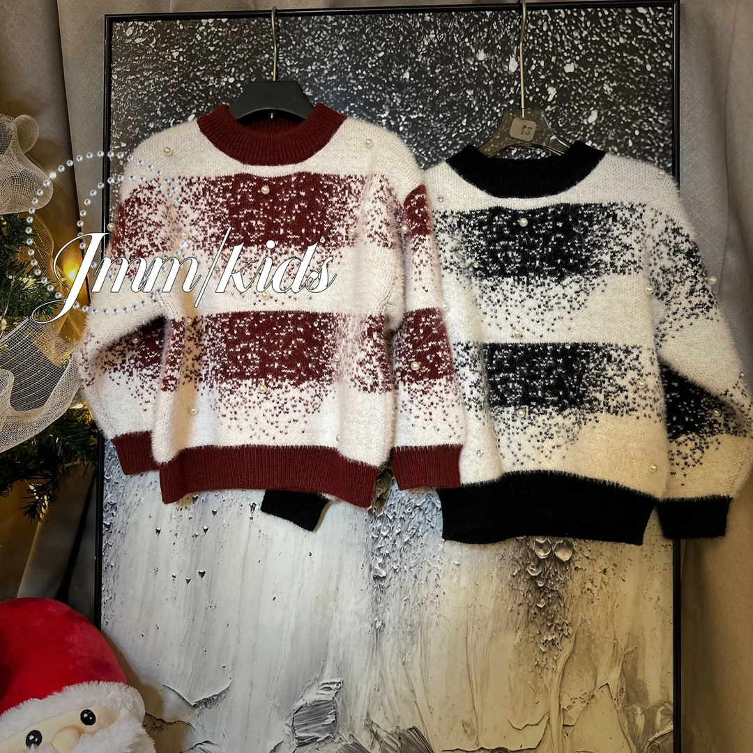 单品-红毛衣 C016 C017毛衣女秋冬新款渐变点点加厚宽松针织衫