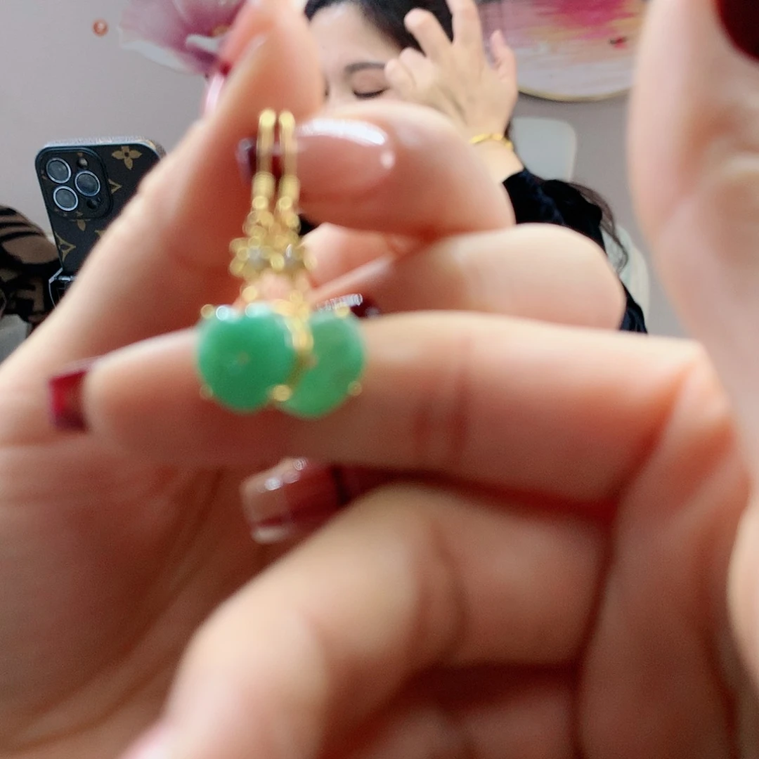 【闪购商品】翡翠耳饰银S925镶嵌，