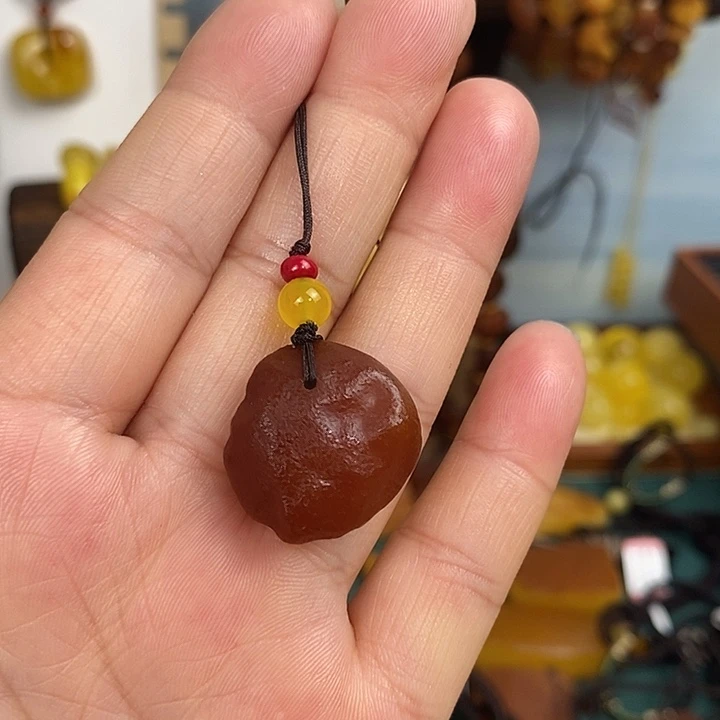 未镶嵌蜜蜡裸石手机挂件