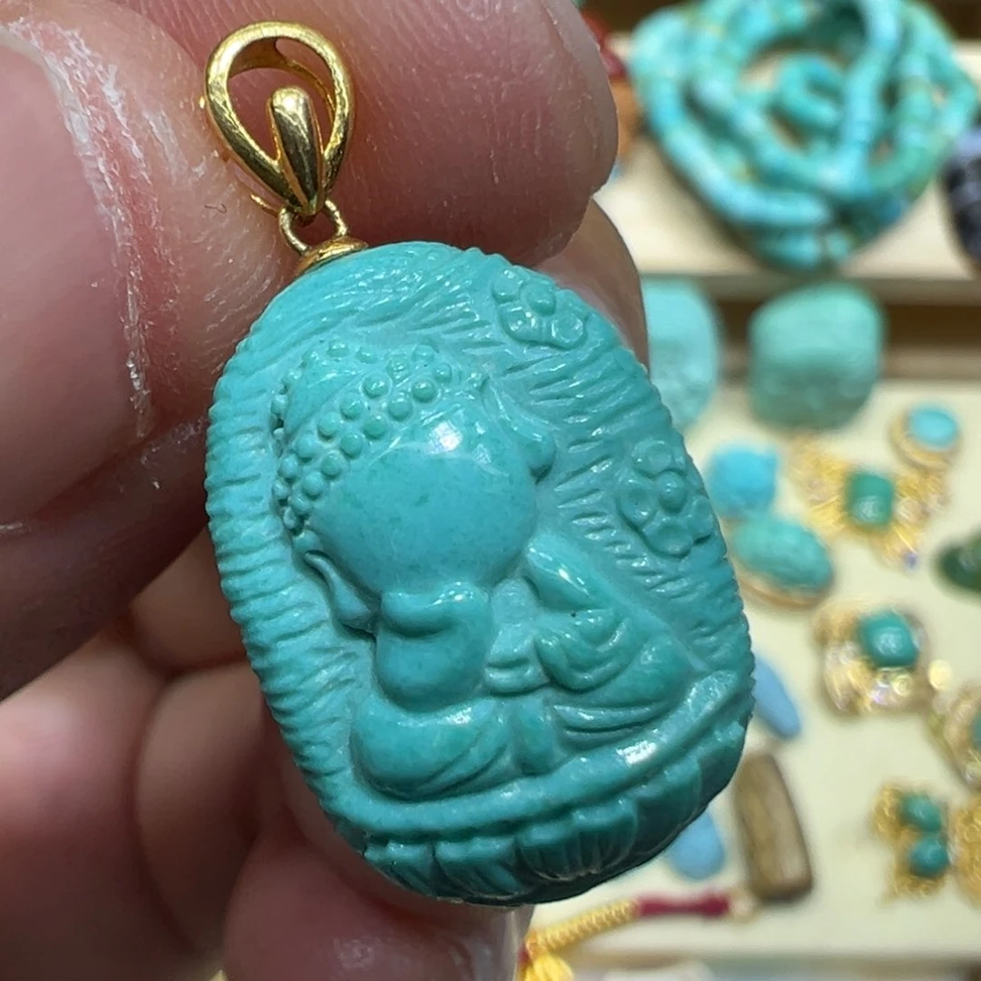 绿松石18K金镶嵌颈饰