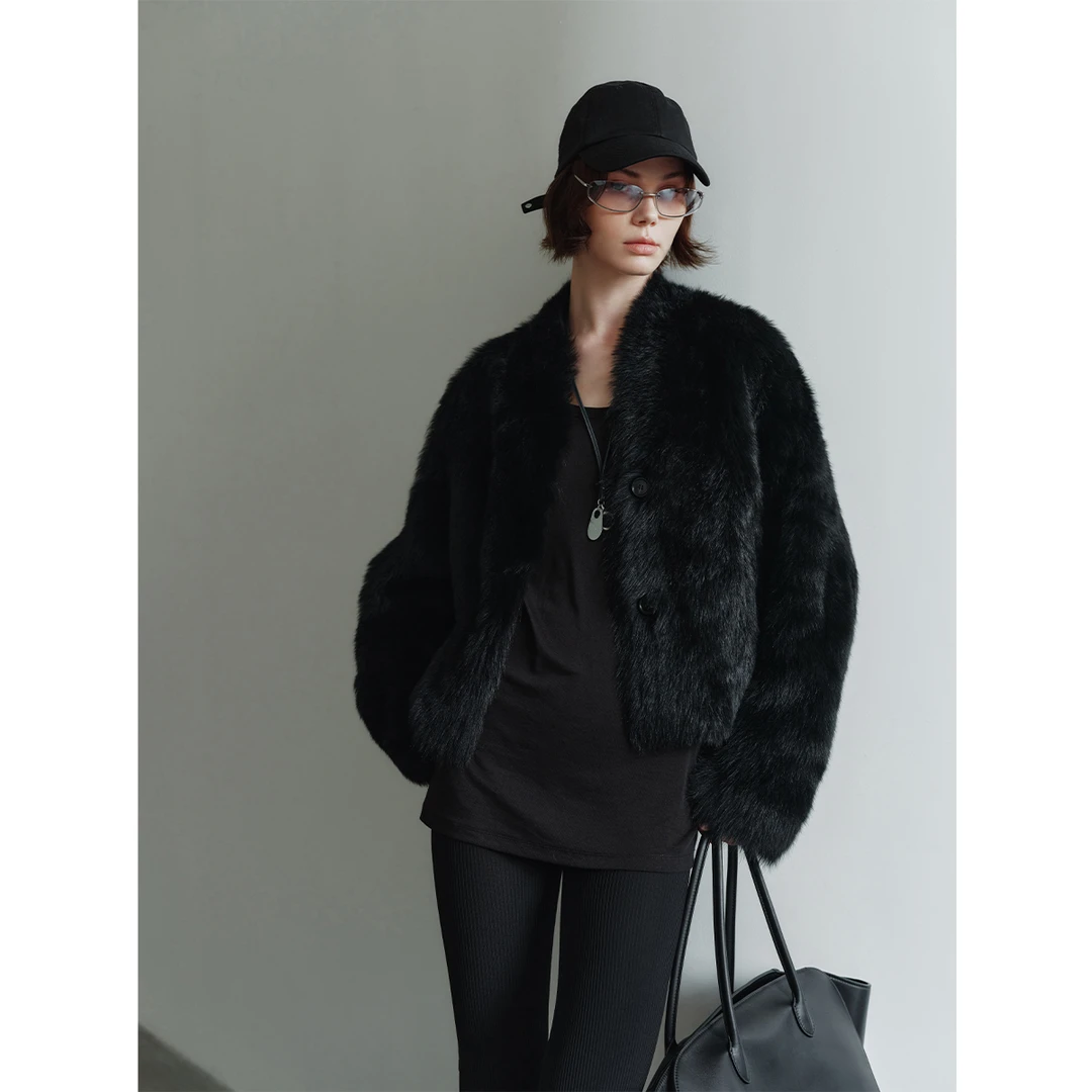 MSBEAST精致暖冬双面穿V领托斯卡纳皮毛一体皮草短外套丨逆风奇缘