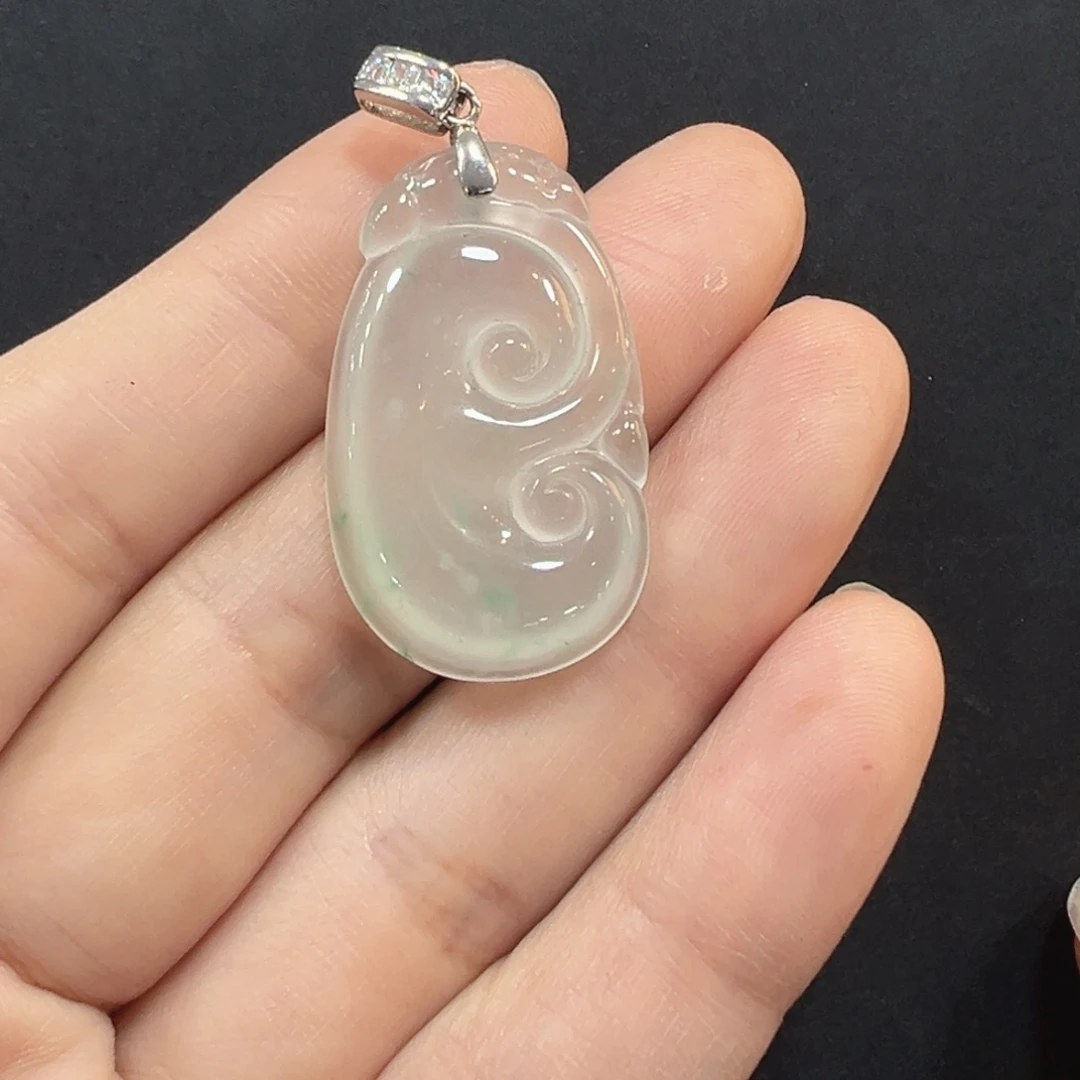 石英质玉银S925镶嵌颈饰