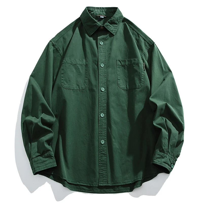 美式休闲宽松男女款休闲衬衫 高品质休闲工装衬衣