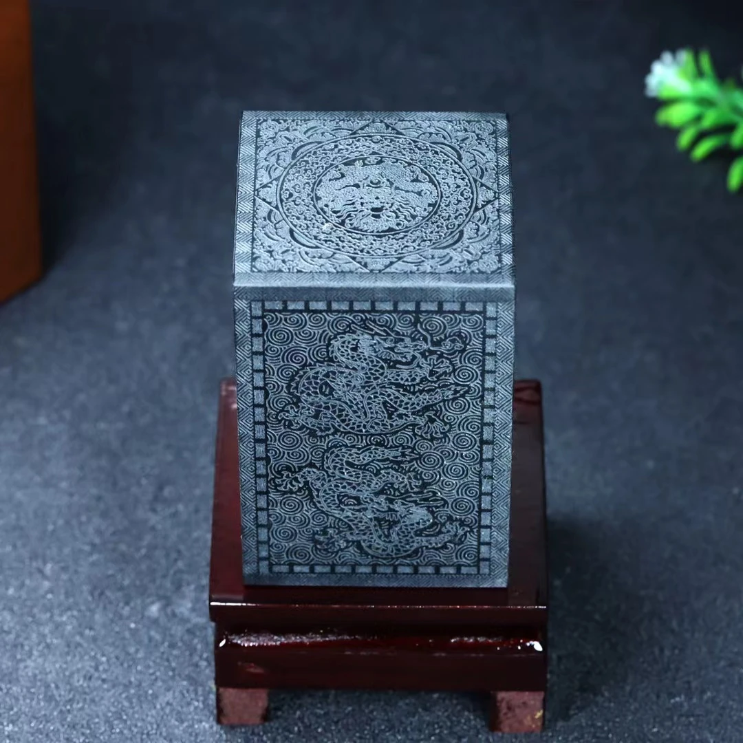 浮雕龙纹印章摆件  高端装饰摆件