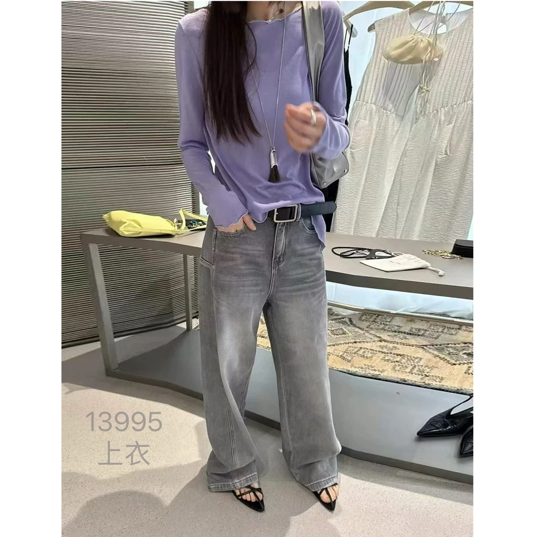 13995（部分无水洗唛，介意慎拍） CHUXUN领口下摆开叉木耳边防晒