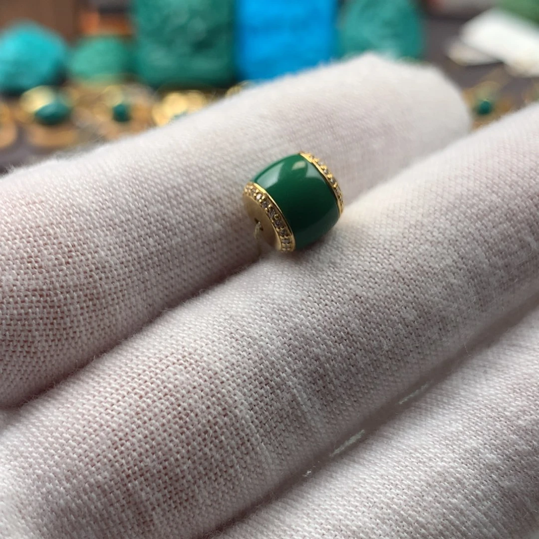 绿松石18K金镶嵌发饰8.3mm