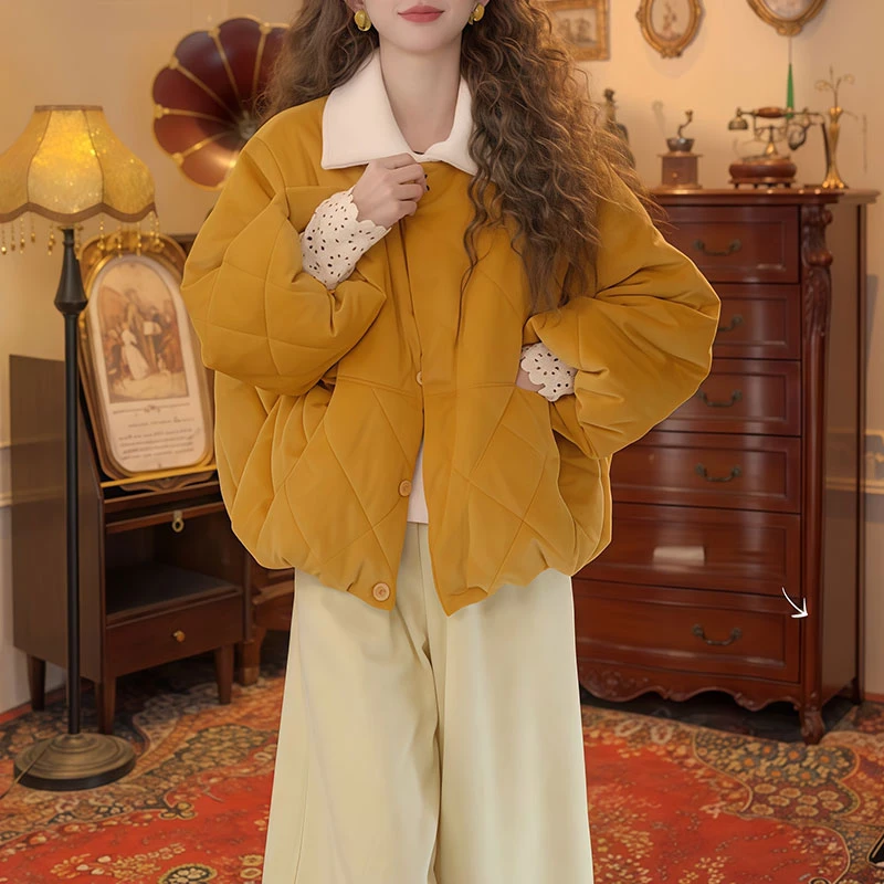 2025新款高级感气质百搭显瘦外套女时髦减龄洋气棉服