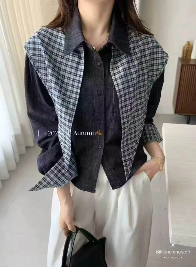 626条纹披肩休闲风衬衫女装衬衣