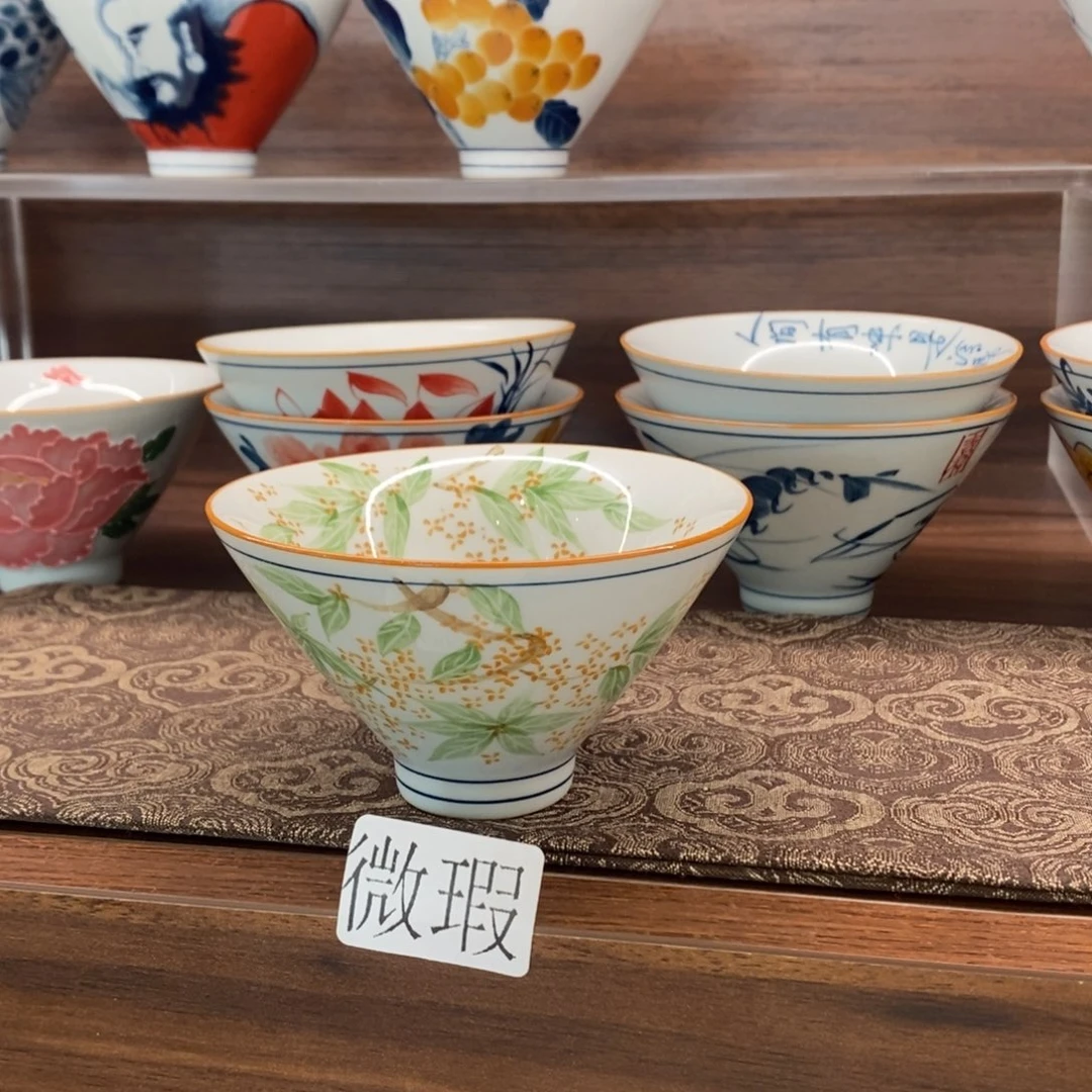 釉下彩老陶泥手工绘制