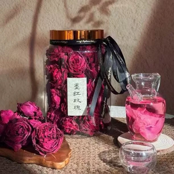 云南冻干墨红玫瑰花茶含花青素玫瑰精油大朵头茬无熏硫