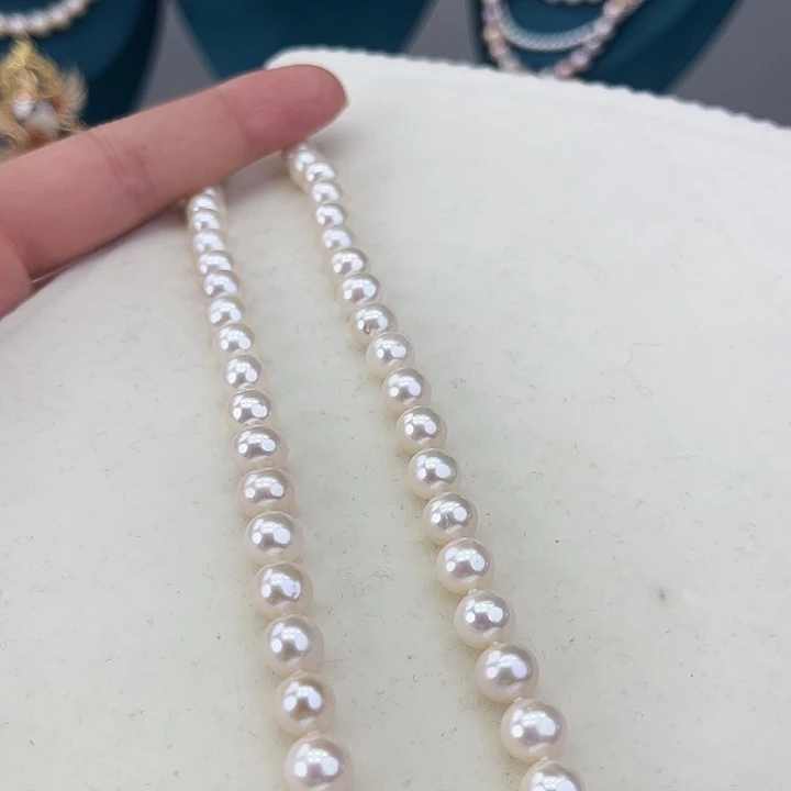 淡水珍珠颈饰银S925镶嵌卡8极光炫彩高品