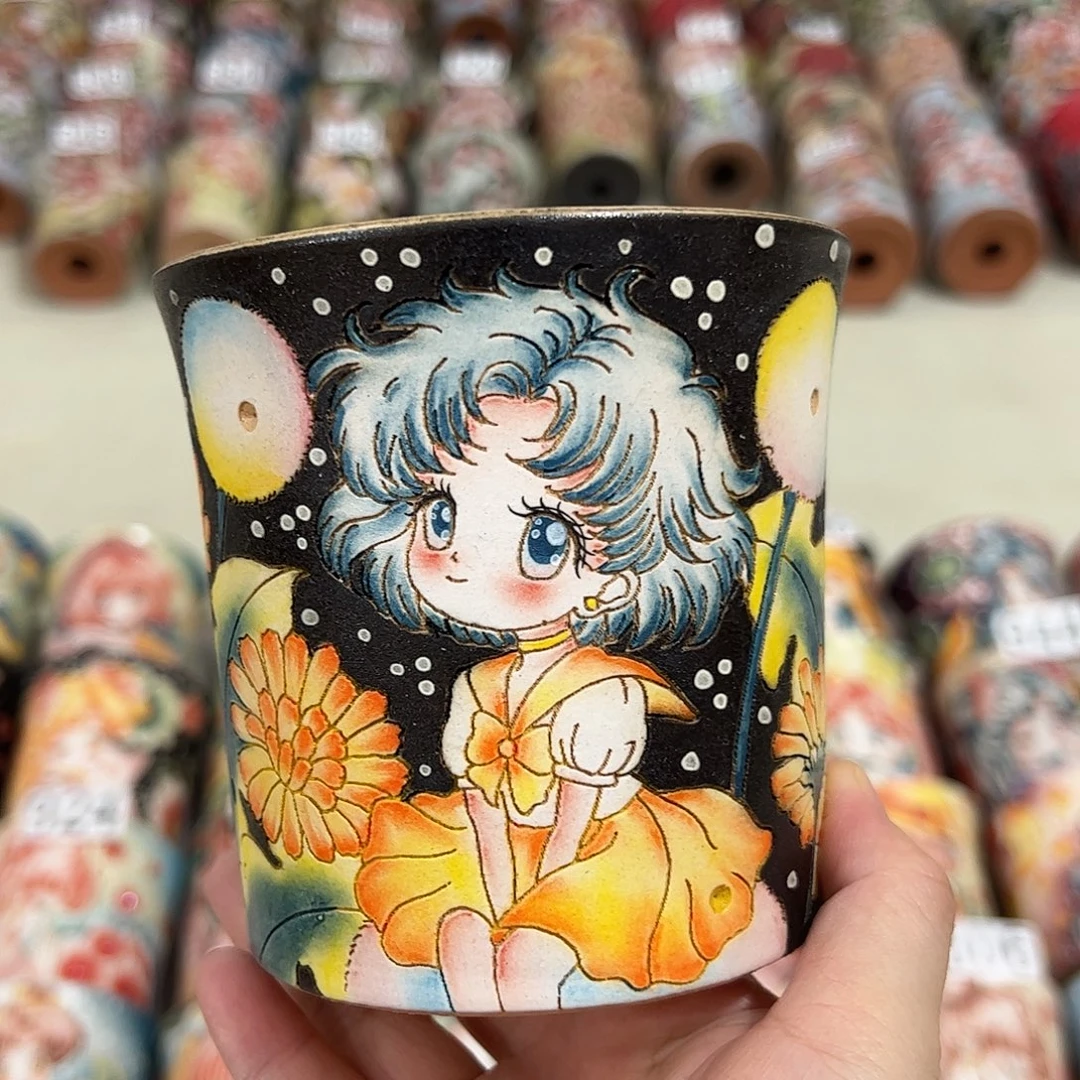 景德镇炫彩手绘口10.5高10