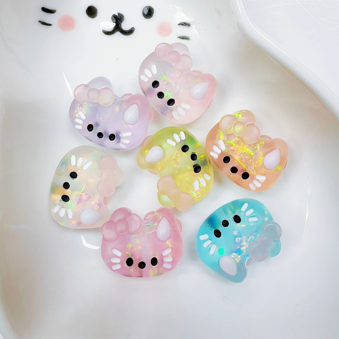 韩国胶定制DIY 磨砂糖果纸猫猫 通孔